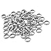 VALYRIA 50pcs Stainless Steel Silver Large Hole Spacer Beads Jewel DIY Finding (7mmx2mm)