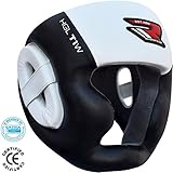RDX Head Guard Boxing Headgear Cow Hide Leather MMA Headgear UFC Sparring Helmet Protector Fighting (CE Certified Approved)