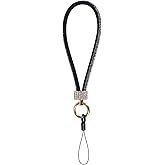 LUVI Phone Charm Chain Diamond Wrist strap Rhinestone Bling Glitter Lanyard String Bracelet Keychain Cute Fashion for Women