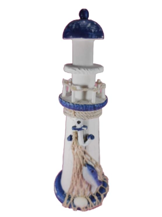 Maritim großer Leuchtturm 24 x 8 cm Holz See Meer Schiff Figur Deko GRF 39.0882