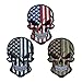 SpaceAuto Bundle 3 Pieces Skull Head w/ USA American Flag Military Tactical Morale Badge Hook Loop Fastener Patch 3.54