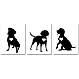 SUMGAR Black and White Wall Art Prints Bedroom Animal Cute Posters Dog Artwork 8x10 Unframed Photos Puppy Gifts,Set of 3
