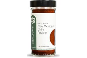 SAVORY SPICE SHOP Savory Spice Hot Red New Mexican Chile Powder (2.4 oz) - Authentic Ground New Mexican Chiles for Chili, Soups, Sauces, Stews & Moles - Medium-Hot Heat with Bold, Smooth Heat & Vibrant Color - Gluten-Free, No MSG