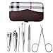 Set of 6 - Checkered Pedicure Manicure Spa Pampering Clutch Set