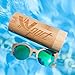 Ynport Mens/Womens Polarized Kat-Eye Bamboo Sunglasses,Wooden Coated Sunglasses, Vintage Eyewear, Floating in Water,for Men and Women