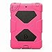 ACEGUARDER Apple Ipad Mini 2 Case Waterproof Rainproof Shockproof Kids Proof Case for Ipad Mini 2 (Gifts Outdoor Carabiner + Whistle + Handwritten Touch Pen) (ROSE/BLACK)