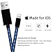 iPhone Cable, Oliomp 4ft LED Cord Lightning Cable Certified to USB Charging Charger for iPhone 7,7 Plus,6S,6 Plus,SE,5S,5,iPad,iPod Nano 7,iOS Devices(Blue)