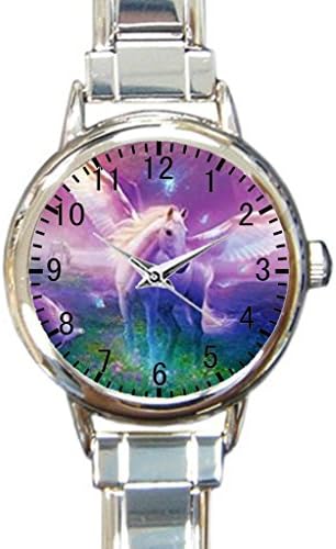 Unicorn Custom Womens Round Charm bracelet Wrist Watch