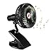 LingsFire Rechargeable Battery Clip on Fan Mini Desk Fan Clip and Table Fan Handheld Outdoor Fans Personal Fans Adjustable Head, 3 Speeds - USB or Battery Powered (Black)