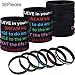 36 Pieces Inspirational Silicone Bracelets Motivational Rubber Wristbands Stretch Rubber Bracelets for Men and Women