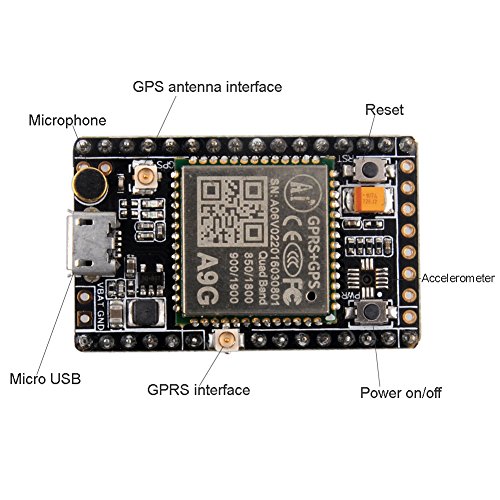 A9G Module GPRS GSM BDS Development Board Quad-Band 800/900/1800 / 1900MHz SMS Voice Wireless Data Transmission IOT with Antenna Geekstory