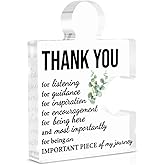 Thank You Gifts for Women Teacher Appreciation Gifts Thankful Signs Desk Decor for Coworkers Boss Lady Supervisor Principal Mentor Therapist Acrylic Puzzle Piece Plaque Office Decoration