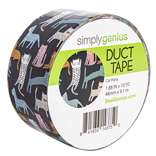 Simply Genius (Single Roll) Patterned Duct Tape Roll Craft Supplies for Kids Adults Colored Duct Tape Colors, Cat Party - Thumbnail 5