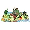 KandyToys 18 Piece Dinosaurs Play Set in Tub – Prehistoric Playset with Toy Dinosaurs and Play Mat