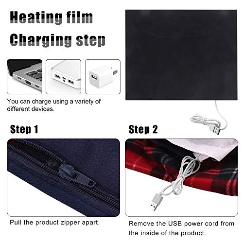 Sikye Heating Blanket,5V USB Electric Heated Blanket Car Office Use Winter Warm Velvet Throw Cover