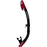 SCUBAPRO Spectra Dry Snorkel with Purge Valve, Flexible Lower Corrugated Tube, Regulator-Style Mouthpiece and Quick-Connect Clip