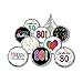 80th Birthday Party Favor Stickers - Multi-Colored (324 Count)