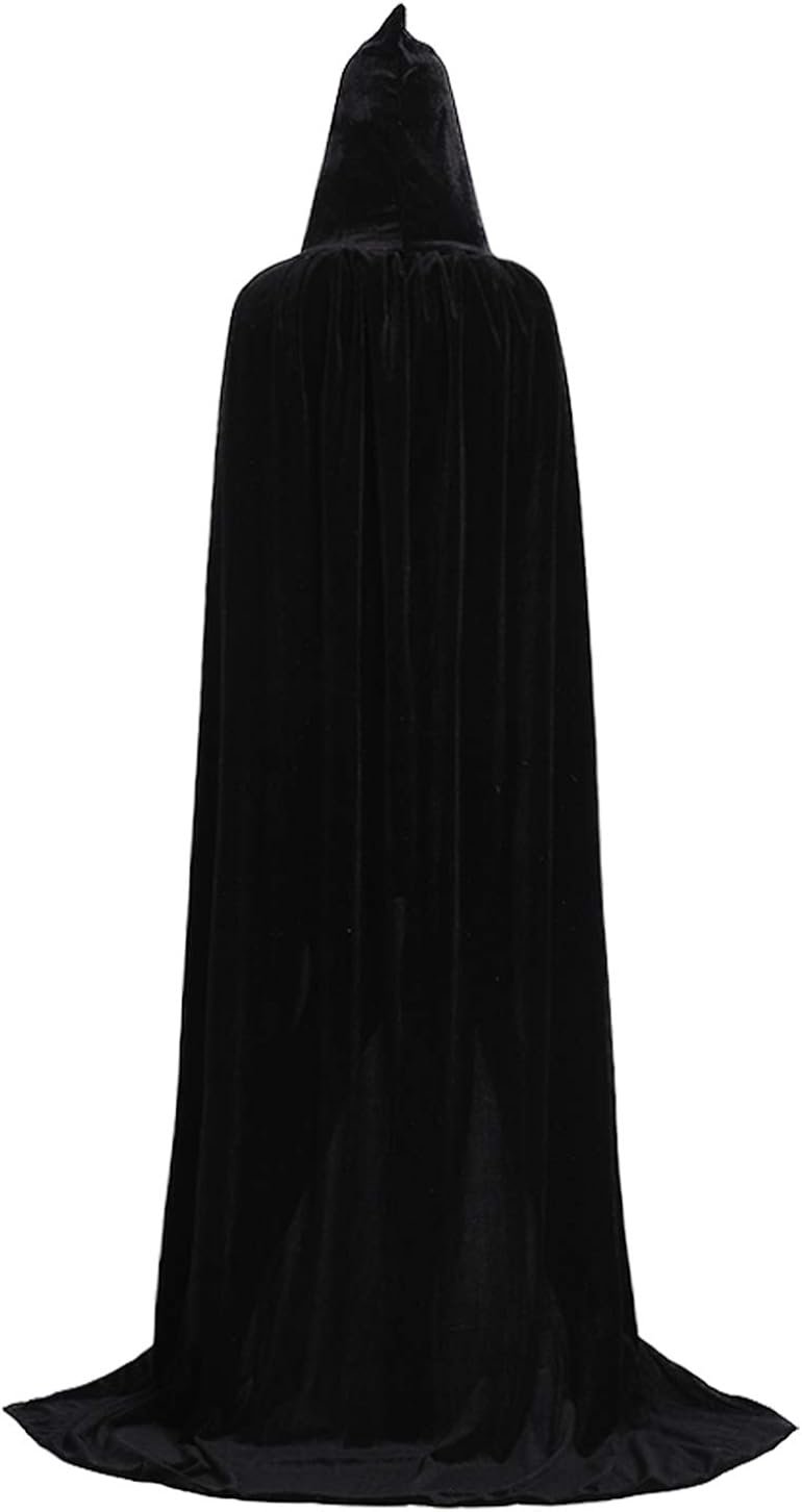 ALIZIWAY Unisex Hooded Cloak Full Long Velvet Cape for Halloween Cosplay Costumes