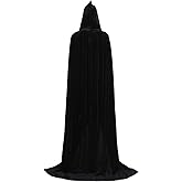 ALIZIWAY Unisex Hooded Cloak Full Long Velvet Cape for Halloween Cosplay Costumes