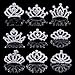 Fineder 9pcs Rhinestone Tiaras and Crown for Little Girls, Girls Princess Tiaras Costume Accessories, Comb Tiara Hair Clips for Princess Pretend Play Party Supplies