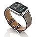 Valkit for Apple Watch Band - iWatch Bands 38mm Genuine Leather Strap Smart Watch Band Bracelet Replacement Wristband with Stainless Steel Adapter Clasp for Apple Watch 2 1, Single Tour - Brownness