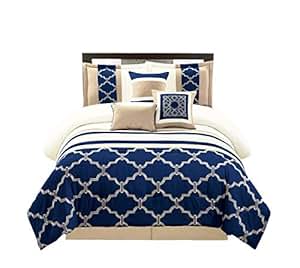 Amazon.com: WPM 7 Pieces Complete Bedding Ensemble Navy