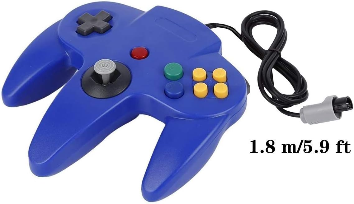 ZeroStory Classic N64 Controller, Wired N64 Controller Joystick with 5.9 Ft N64 AV Cable for N64 Video Game Console (Red and Blue): Computers & Accessories