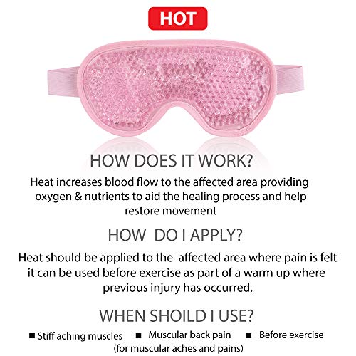 Microwaveable Reusable Hot or Cold Gel Bead Eye Mask for Dark Circle