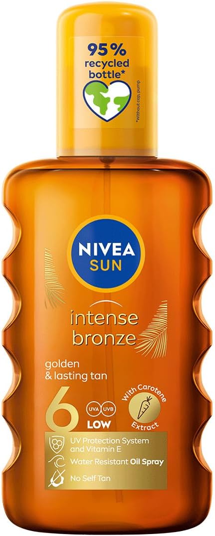 Nivea Sun Carotene Sun Oil SPF 6 200ml Golden Tan Vitamin E Jojoba Oil UVA UVB