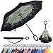CIOR 30 Colors Double Layer Inverted Umbrella Windproof UV Protection With C-Shaped Hook for Car and Outdoor Use