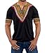 Karlywindow Dashiki Africa Short Sleeve T-Shirts V Neck Floral Print Tee Shirts Top
