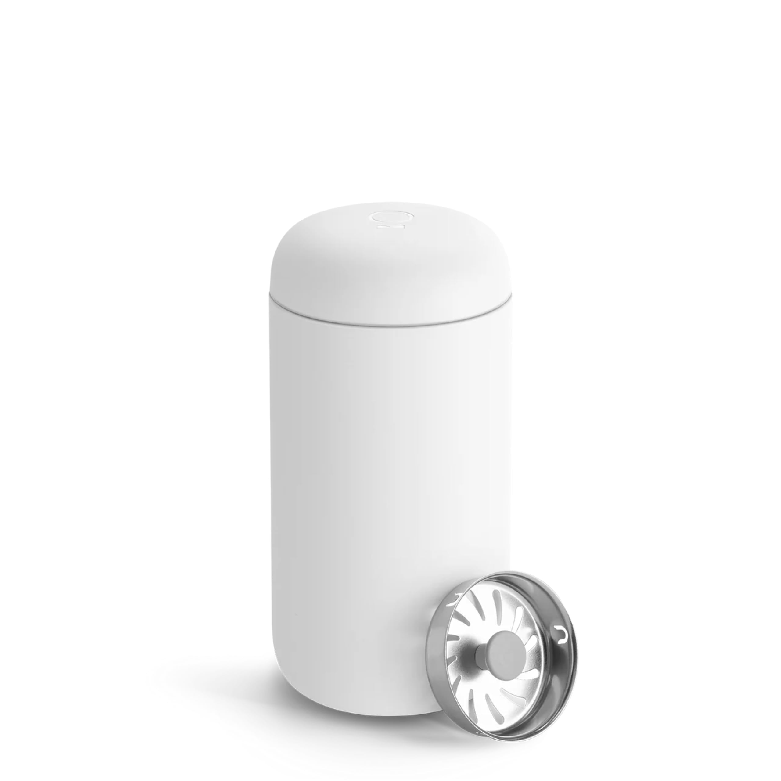 Fellow 12 oz Carter Move Travel Mug - Vacuum-Insulated Stainless Steel Travel Coffee Mug - Coffee Tumbler with Ceramic Interior and Splash Guard - Matte White — image 1