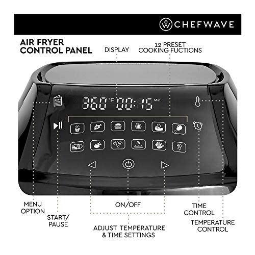 ChefWave 2-in-1 Air Fryer and Pressure Cooker - 6 Qt Multi Cooker Swap Pot with 29 Presets - Steamer, Dehydrator, Slow Cook, Saute - Digital Control Panel, LCD Touchscreen Display, Recipe Book - Thumbnail 6
