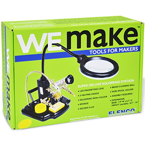 WEmake Soldering Station with LED Illuminated Magnifying Lens and 3rd