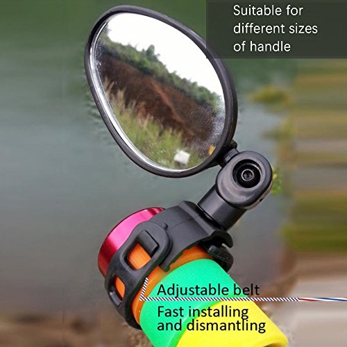 MeanHoo 1 Pair Black Bicycle Rearview Mirror cycle Accessories Rear View Mirror Safety Mirror Bicycle Parts Reflector Flat Cycling Handlebar - Thumbnail 7