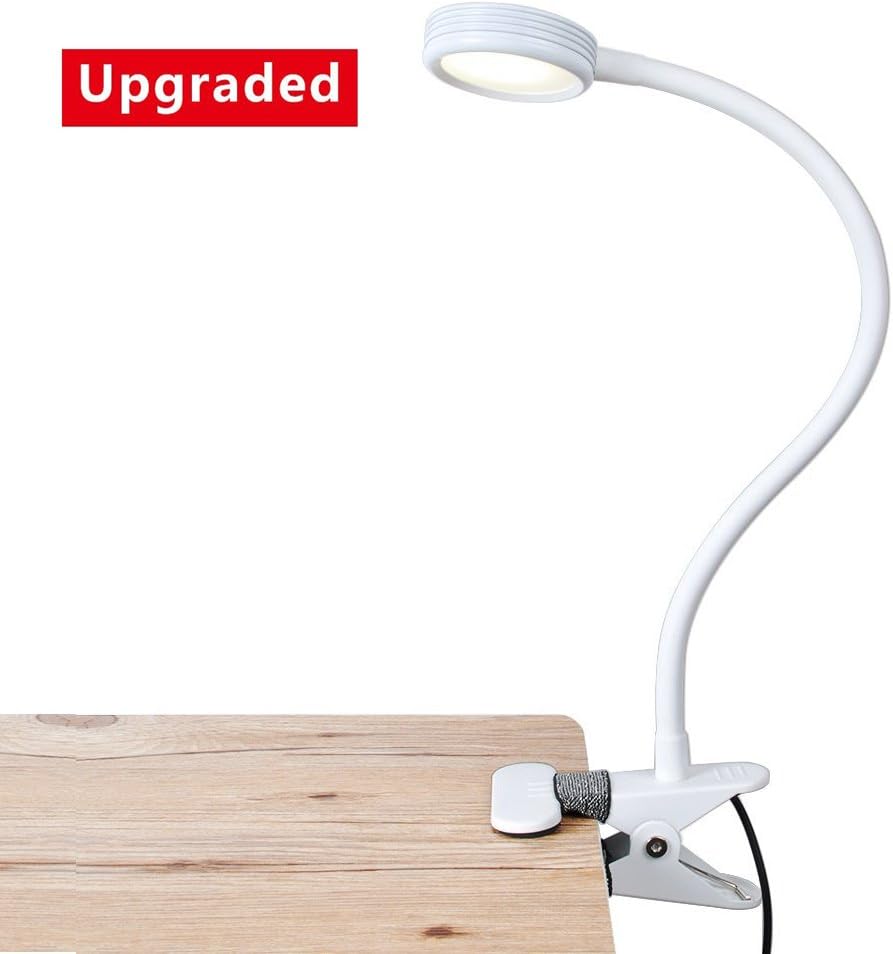 Eyoo LED Reading Light/Light Color Changeable/Night Light Clip on for Desk,Bed Light, Bed headboard and Computers (White) [Energy Class A+++]