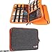 Travel Organizer, BUBM Universal Double Layer Travel Gear Organizer Storage Bag / Electronics Accessories Organizer / USB Cable Organizer Bag - Grey and Orange