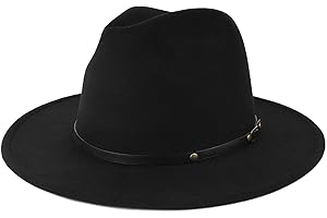 Zylioo 2XL/XL/L Felt Fedora Hats for Men Women,M/S Wide Brim Dress Hat,Plus Size Warm Panama Hat,Boho Style Jazz Hat