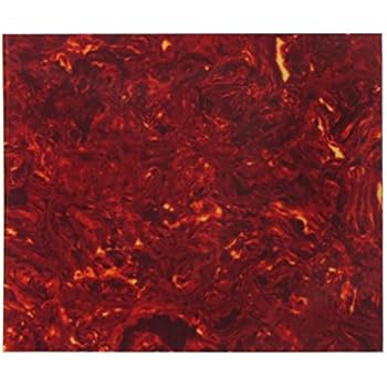 IKN 1pcs Guitar Pickguard Adhesive Sheet Tortoise Material for Acoustic Guitar, Adhesive Pickguard DIY, Real Red Tortoise, 7.87 x 6.89 inch (20 x 17cm)
