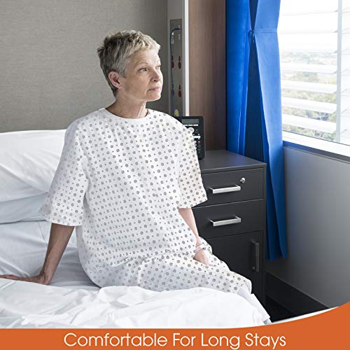 Talvania Unisex Patient Gown Hospital Medical Gowns, Back Ties, Fits Up to XXL White