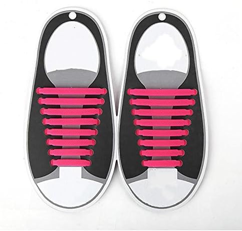 Royarebar Timeless Glam 16Pcs Creative Elastic Shoelaces Lock Bands for Adult Silicone Shoelaces DIY Accessories (Pink)
