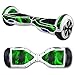 MightySkins Skin Compatible with Self Balancing Mini Scooter Hover Board - Green Flames | Protective, Durable, and Unique Vinyl Decal wrap Cover | Easy to Apply, Remove | Made in The USA