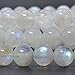Natural White Moonstone Gemstone 8mm Round Beads Stretch Bracelet 7 Inch Unisex