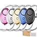 5 Pack Mtlee 130 db Safesound Personal Security Alarm Keychain, Safety Emergency for Women, Kids, Girls, Self Defense Electronic Device as Bag Decoration (Multi-color)