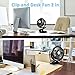 Hpory USB Clip On Fan for Baby Stroller Rechargeable Portable Desk Fan 2 in 1 Mini Fan with 4400mAh Battery Powered Fan for Office, Camping or Outdoor Activities