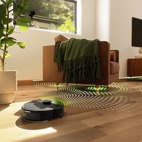 Robot Roomba 105 Combo + Stazione Autosvuotamento, Robot Aspirapolvere Lavapavimenti, Navigazione ClearView LiDAR, Rileva Tappeti/Moquette, Pulizia Mirata, Controllo tramite App, Nero