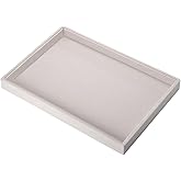 Mornajina 9" x 5.7" Velvet Jewelry Tray Jewelry Display Tray, Stackable Empty Plate Trays for Earrings Necklaces Bracelet Rings Display Showcase - Beige