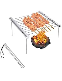 Parrilla portátil de acampada, plegable compacta d