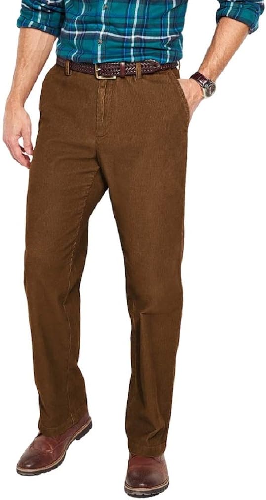Croft & Barrow Men's FlatFront Corduroy Pants (Camel, W36 x L32) at