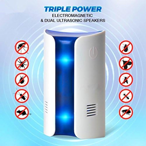 Longteck Ultrasonic Electromagnetic Pest Repellent Control, Plug in Home Indoor and Outdoor Repeller, Get Rid of Mosquito, Ant, Flea, Rats, Roaches, Cockroaches, Fruit Fly, Rodent, Insect